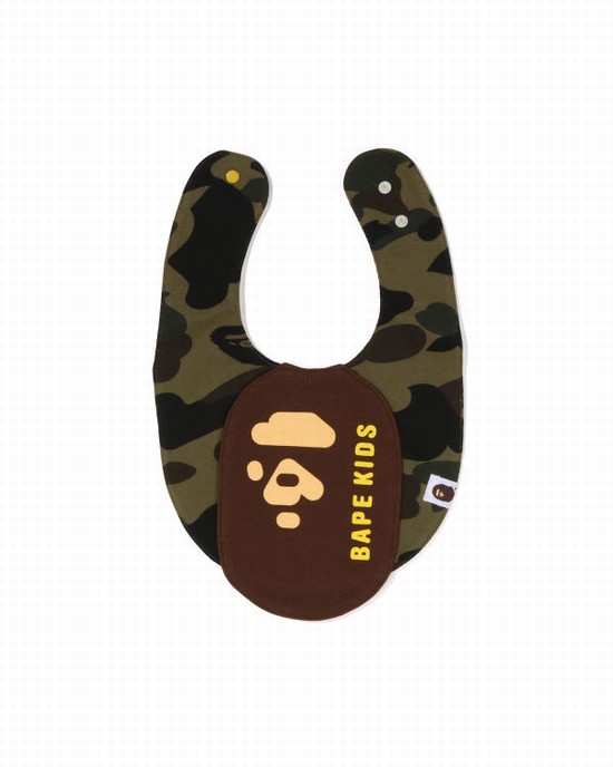 Bape 1st Camo Ape Head Motif Bib Detske Zelene | SK-7348