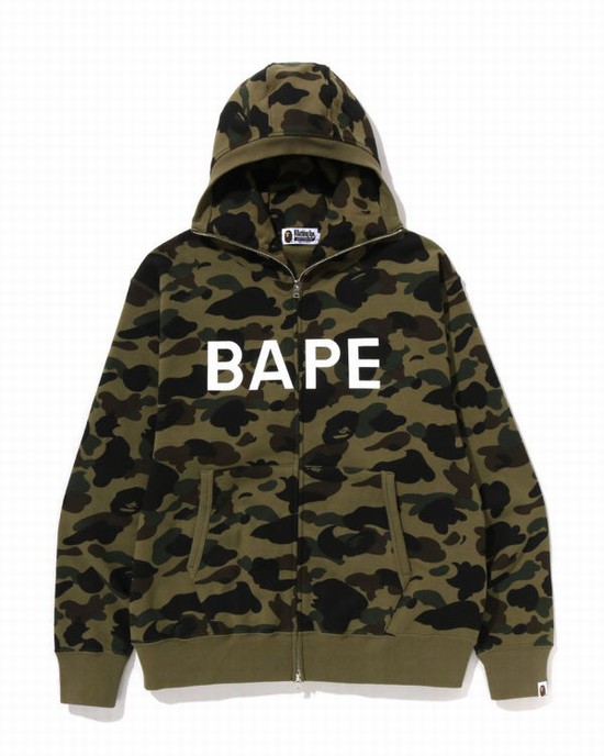 Bape 1st Camo Balaclava Full Zip Mikiny S Kapucňou Panske Zelene | SK-4125