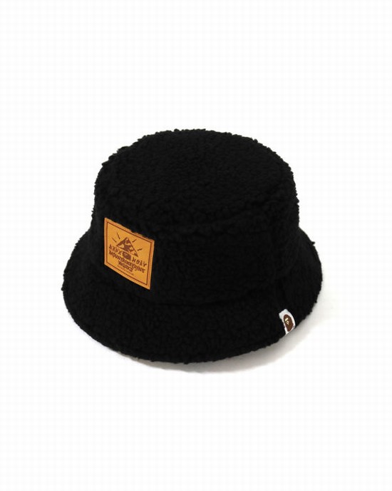 Bape 1st Camo Boa Reversible Bucket Klobuky Damske Čierne | SK-2450
