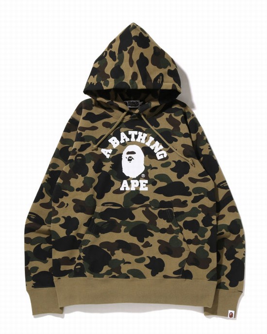 Bape 1st Camo College Pullover Mikiny S Kapucňou Panske Zelene | SK-7846