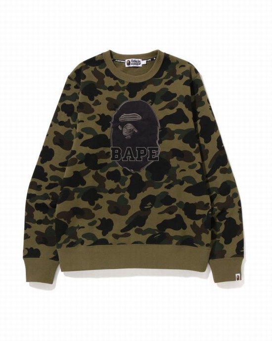 Bape 1st Camo Crewneck Mikiny Panske Zelene | SK-1952