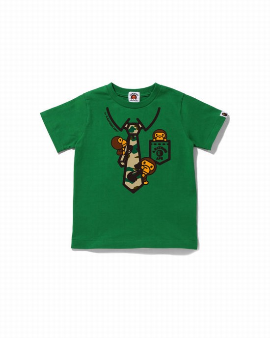 Bape 1st Camo Milo Neck Print Tricko Detske Zelene | SK-1276