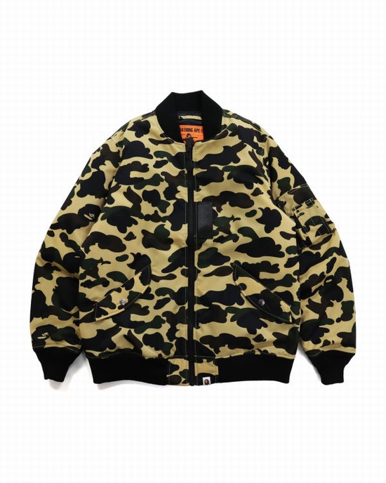 Bape 1st Camo Nylon Twill MA-1 Bundy Panske Žlté | SK-1806