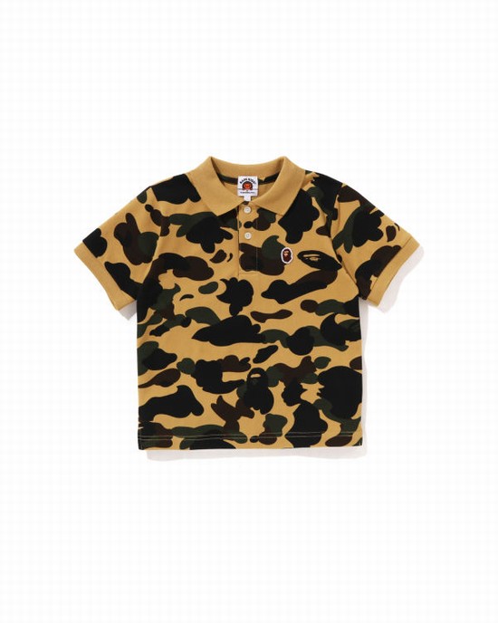 Bape 1st Camo One Point Polo Kosele Detske Žlté | SK-5042
