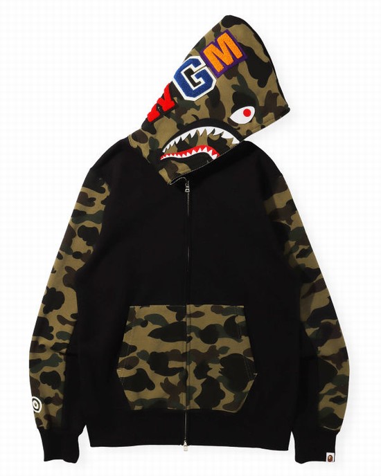 Bape 1st Camo Shark Full Zip Mikiny S Kapucňou Panske Čierne | SK-8496