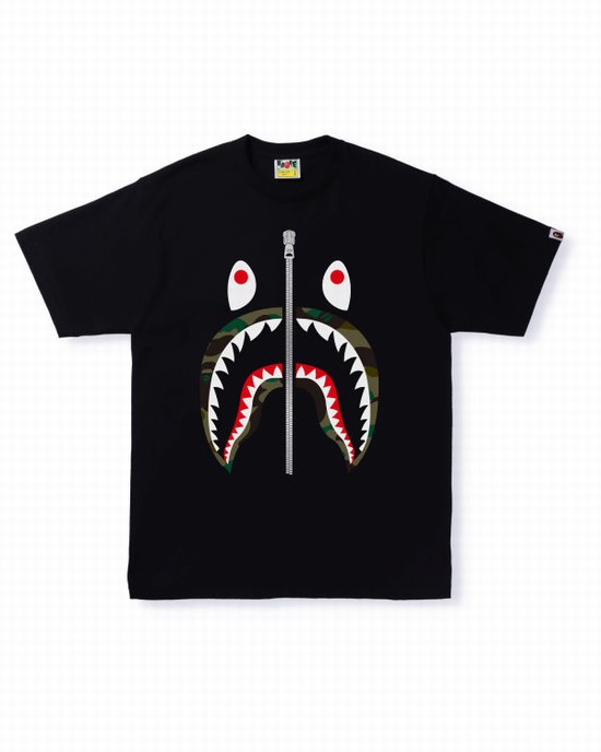 Bape 1st Camo Shark Tricko Panske Čierne | SK-2571