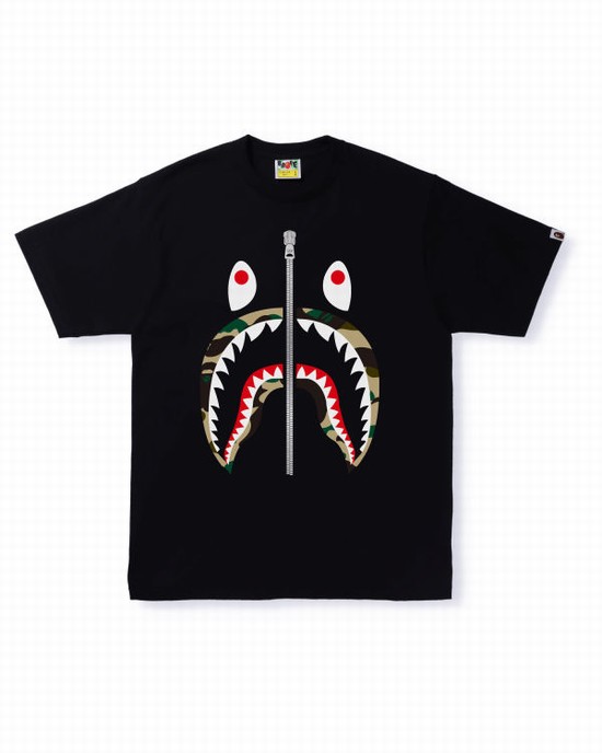 Bape 1st Camo Shark Tricko Panske Čierne | SK-4210