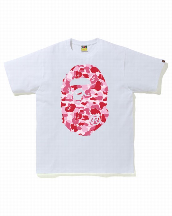 Bape ABC Camo Big Ape Head Tricko Panske Ruzove | SK-6815