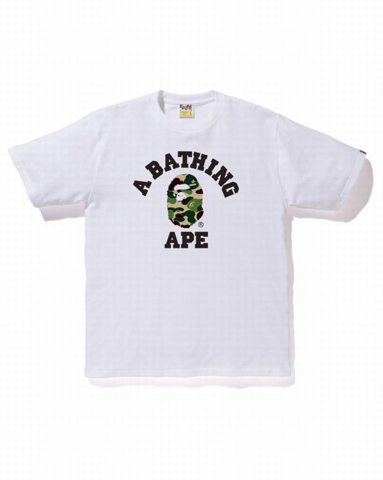 Bape ABC Camo College Tricko Panske Biele | SK-4531