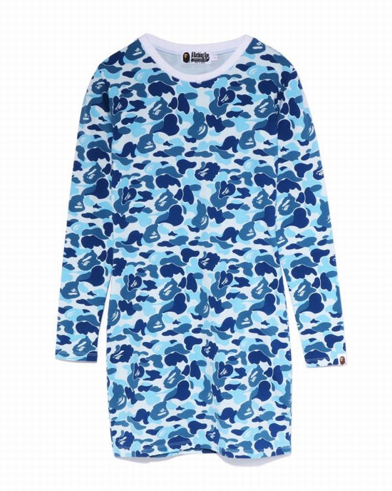 Bape ABC Camo L/S Bodycon Saty Damske Modre | SK-5316