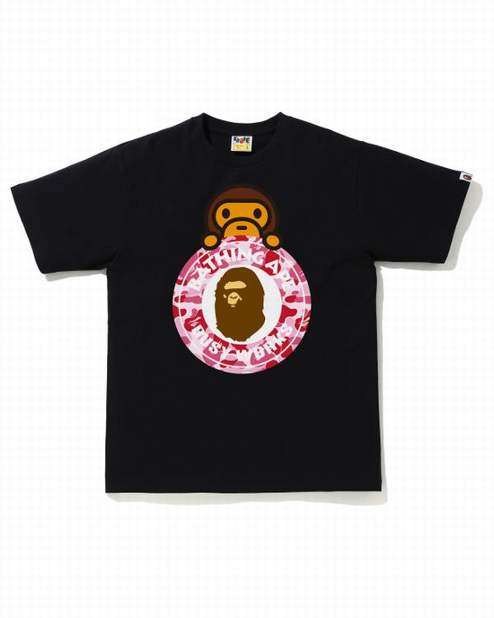 Bape ABC Camo Milo On Busy Pracovná Tricko Panske Ruzove | SK-1095