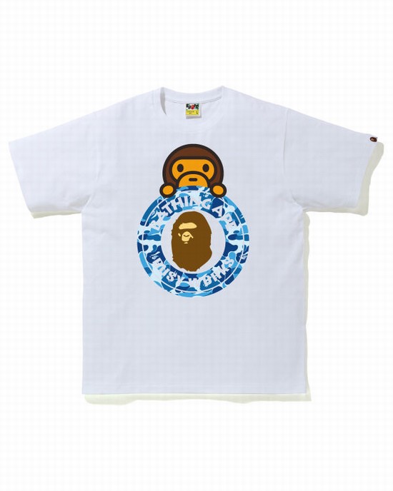 Bape ABC Camo Milo On Busy Pracovná Tricko Panske Modre | SK-5142