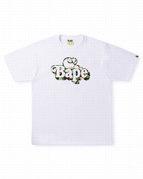 Bape ABC Camo Milo On Tricko Panske Biele | SK-3810