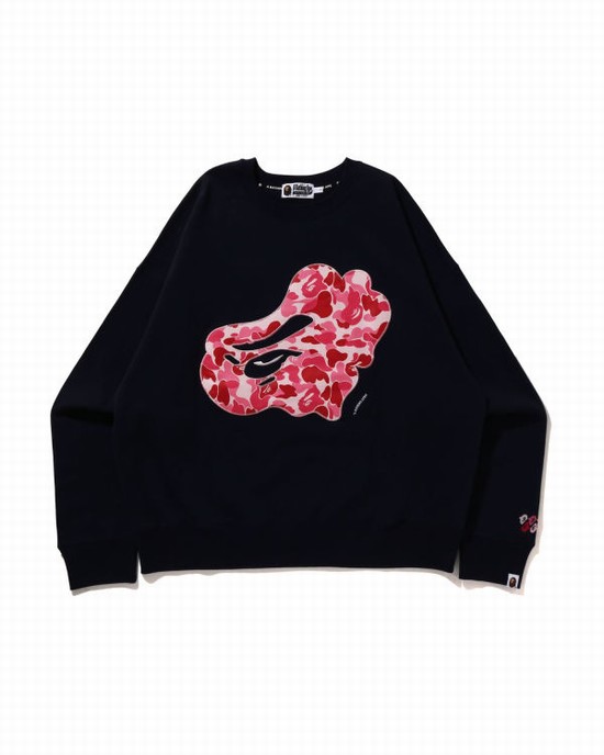 Bape ABC Camo Patch Relaxed Fit Crewneck Mikiny Panske Námornícka Modrá Modre | SK-2948