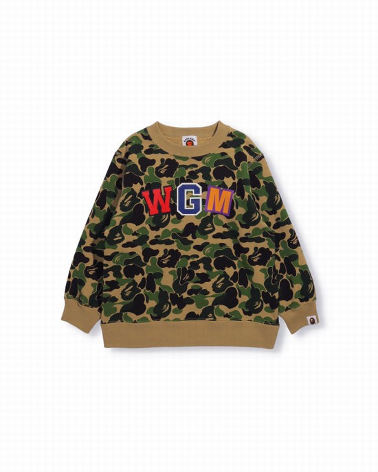 Bape ABC Camo Shark Crew Neck Mikiny Detske Zelene | SK-2978