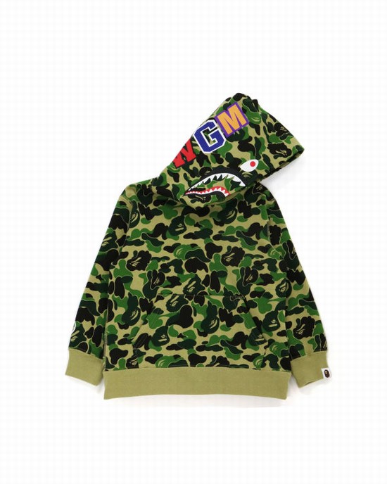 Bape ABC Camo Shark Pullover Mikiny S Kapucňou Detske Zelene | SK-5907
