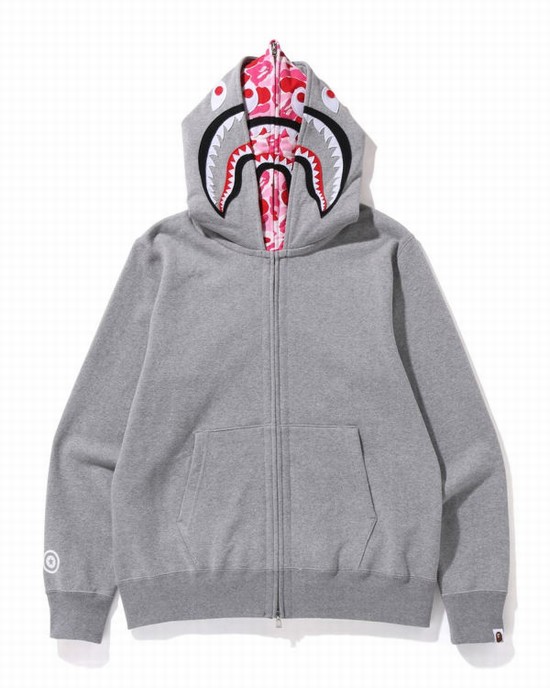 Bape ABC Camo Shark Siroke Topanky Fit Full Zip Mikiny S Kapucňou Panske Siva | SK-6239