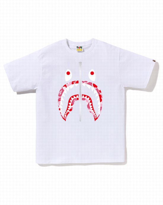 Bape ABC Camo Shark Tricko Panske Biele | SK-5391