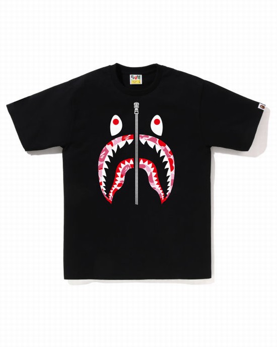 Bape ABC Camo Shark Tricko Panske Čierne | SK-6493