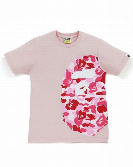 Bape ABC Camo Side Big Ape Head Tricko Damske Ruzove | SK-4379