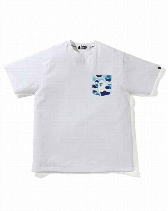 Bape ABC Camo pocket Tricko Panske Svetlo Modre | SK-1864