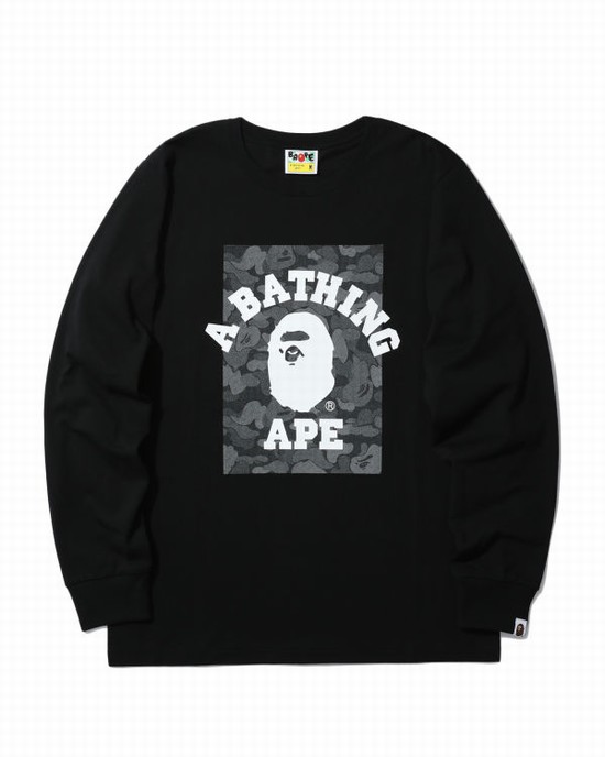 Bape ABC Dot Reflective College Tricko Panske Čierne | SK-8564