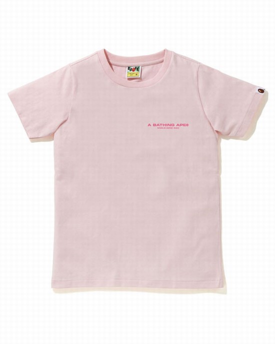 Bape A Bathing Ape Line Camo Tricko Damske Ruzove | SK-1682