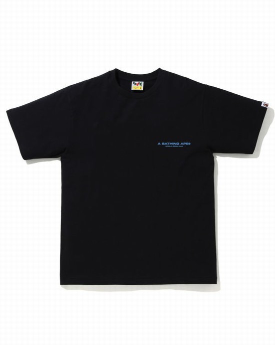 Bape A Bathing Ape Line Camo Tricko Panske Čierne | SK-4390