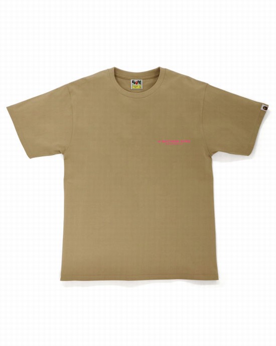 Bape A Bathing Ape Line Camo Tricko Panske Béžové | SK-5368