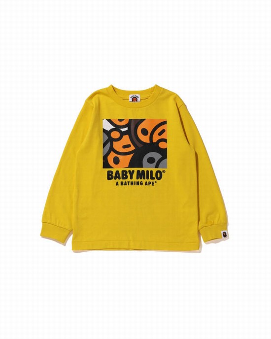 Bape All Milo Mix L/S Tricko Detske Žlté | SK-8456