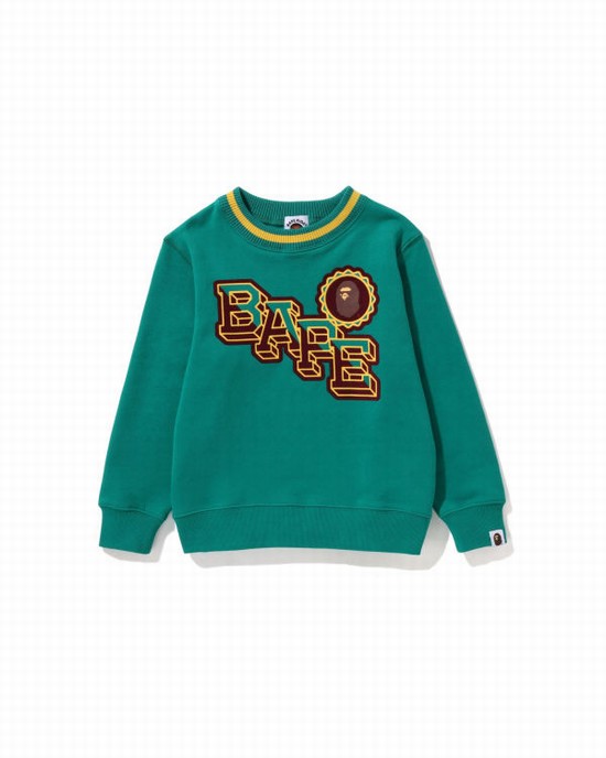 Bape Ape Head Emblem Crewneck Mikiny Detske Tyrkysový Zelene | SK-1062