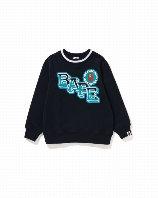 Bape Ape Head Emblem Crewneck Mikiny Detske Modre | SK-3078