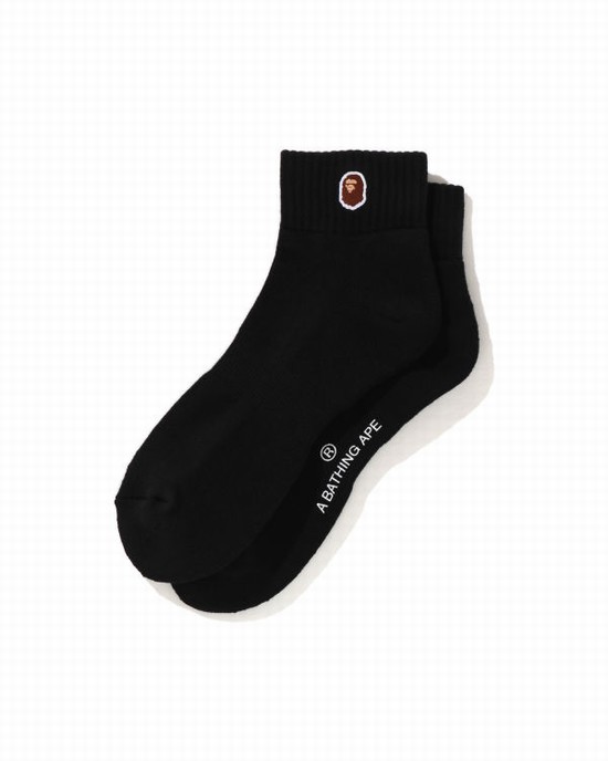 Bape Ape Head One Point Ankle Ponozky Panske Čierne | SK-1756