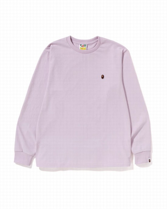 Bape Ape Head One Point L/S Tricko Panske Nachový | SK-2305