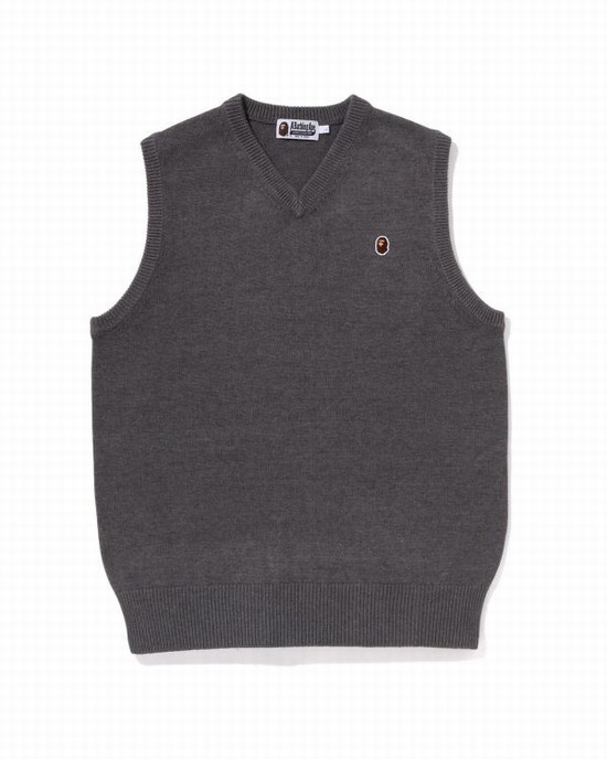 Bape Ape Head One Point Pleteniny Panske Siva | SK-3025