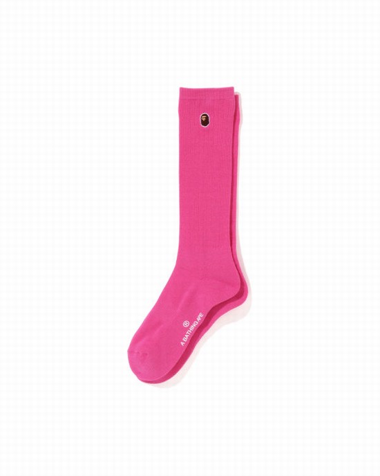 Bape Ape Head One Point Ponozky Damske Ruzove | SK-9364