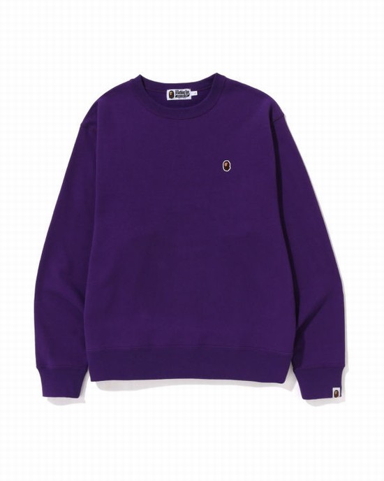 Bape Ape Head One Point Relaxed Fit Crewneck Mikiny Panske Nachový | SK-9257
