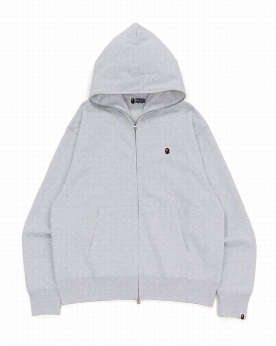 Bape Ape Head One Point Relaxed hooded Mikiny S Kapucňou Panske Svetlo Siva | SK-1675
