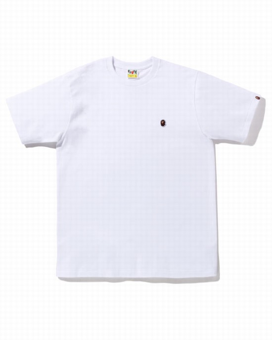 Bape Ape Head One Point Tricko Panske Biele | SK-1538