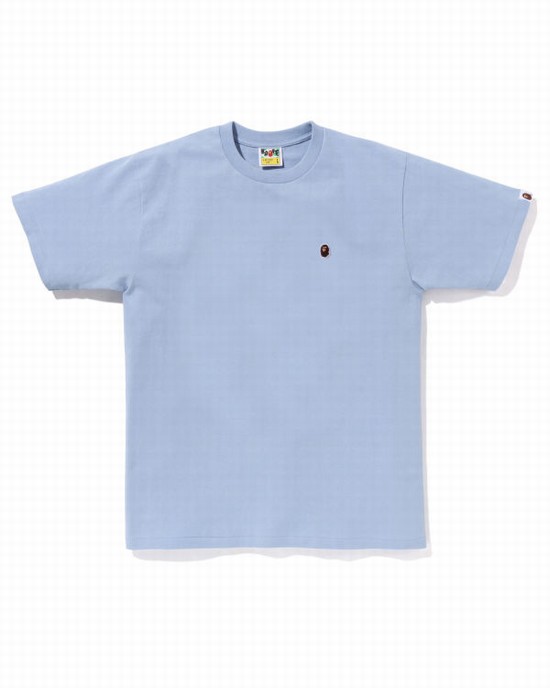 Bape Ape Head One Point Tricko Panske Svetlo Modre | SK-3984