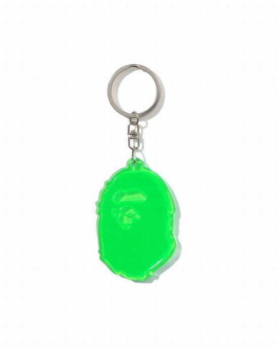 Bape Ape Head Reflective Krúžky na kľúče Panske Zelene | SK-7530