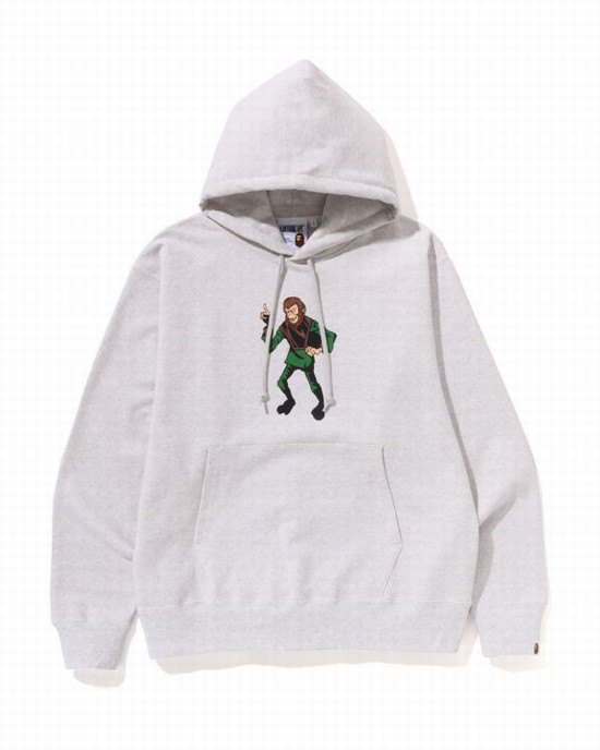 Bape Ape Relaxed Fit Pullover Mikiny S Kapucňou Panske Siva | SK-9041