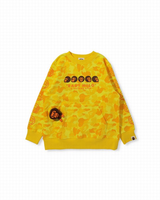 Bape BK15TH Anniversay Milo Crew Neck Mikiny Detske Žlté | SK-4168