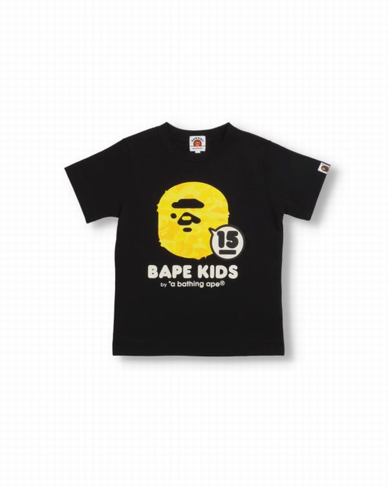 Bape BK15th Anniversary ABC Camo Ape Head Tricko Detske Čierne | SK-5947