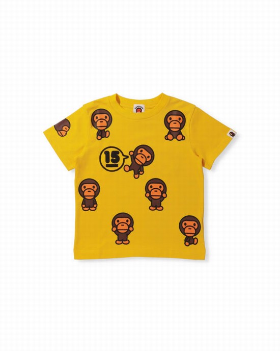 Bape BK15th Anniversary All Milo Tricko Detske Žlté | SK-0456