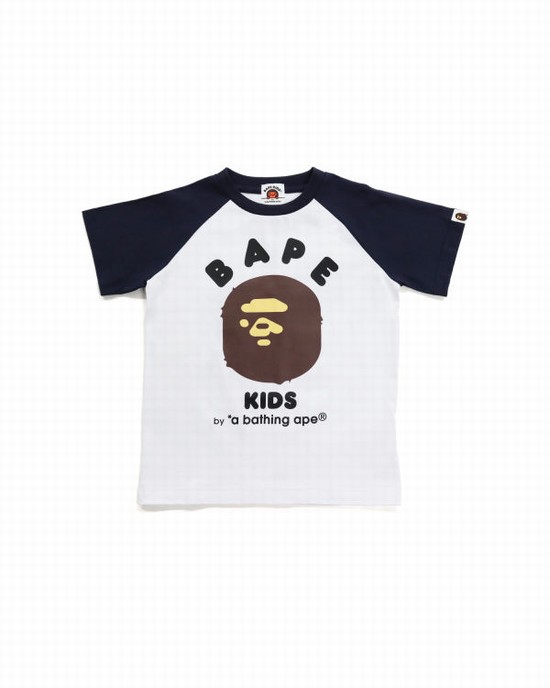 Bape BK15th Anniversary Ape Head Tricko Detske Biele | SK-5438