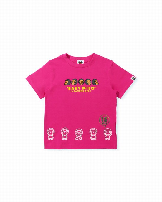 Bape BK15th Anniversary Milo Tricko Detske Ruzove | SK-0145