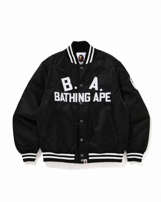 Bape B.A Nylon Varsity Bundy Panske Čierne | SK-9407
