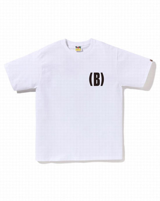 Bape B One Point Tricko Panske Biele | SK-4280
