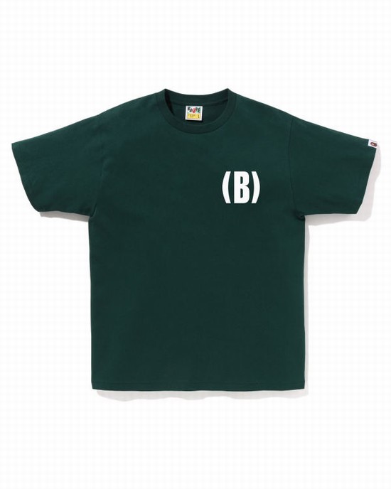Bape B One Point Tricko Panske Tmavo Zelene | SK-4079